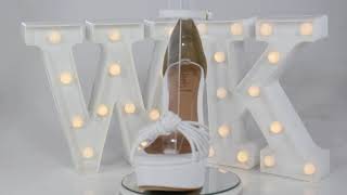 Sandália Salto Alto Meia Pata Nó De Tiras Branco Week Shoes