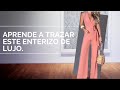 TRAZO DE ENTERIZO BLUSA CRUZADA PANTALÓN PALAZZO/ INTENSIVO DE ENTERIZO