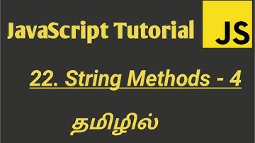 JavaScript String Methods in  Tamil | JavaScript Tutorial in Tamil