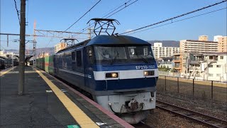 EF210-107号機牽引 56レ 福山レールエクスプレス 西宮駅 通過(2020.12.25)