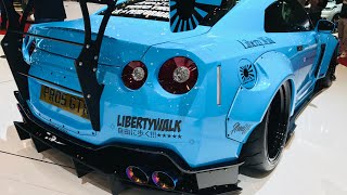 Liberty Walk Blue Smurf Nissan Gt-R R35 Wide Body 4K