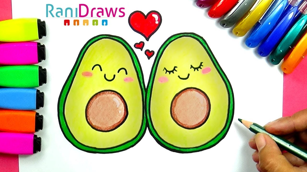 Learn to draw cute AVOCADOS EASY - thptnganamst.edu.vn