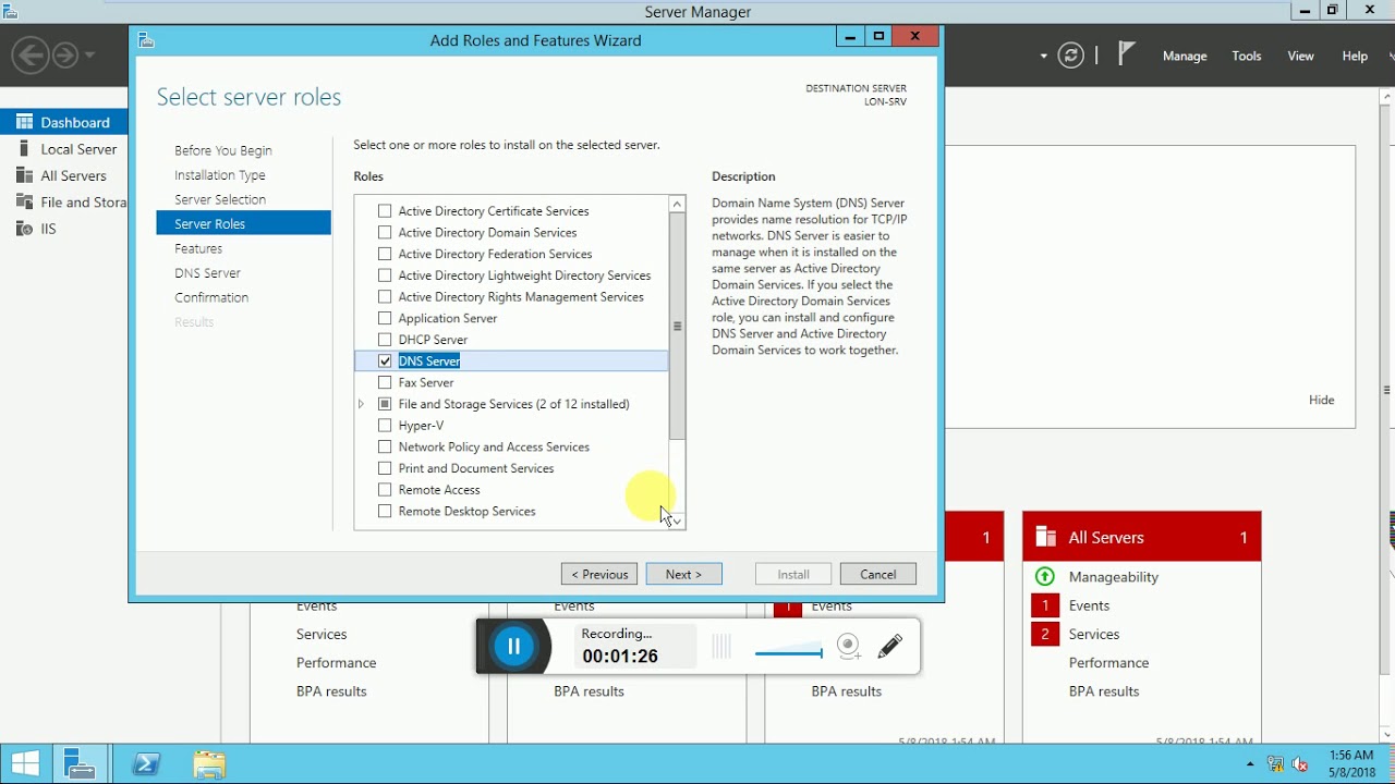 Installing & Configuring DNS in windows server 2012 R2 - YouTube