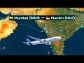 MUMBAI 🇮🇳 to MUNICH 🇩🇪 Flight Route ✈️ Lufthansa Flight LH767