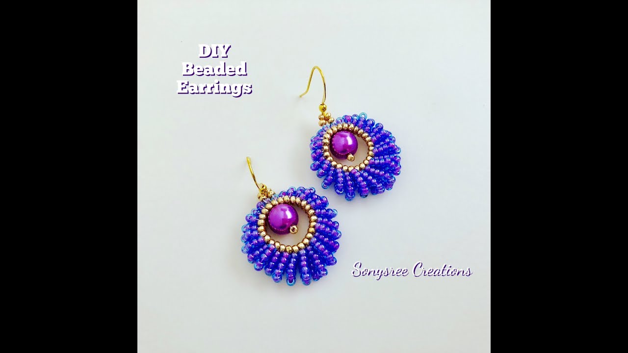 DIY Beaded Earrings 💞 Herringbone Stitch 💞 Seed beads Earrings