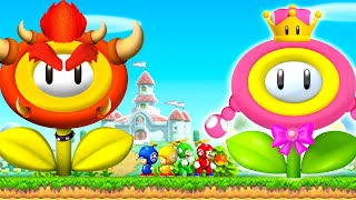 What happens if Mario Bros use the Peachette Flower &amp; Bowser Flower in NSMBW