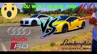 Lamborghini Huracan vs Audi R8 v10 Plus Drag Race! Which Is Faster?