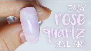 Rose Quartz Gel Nail Art - SUPER EASY!