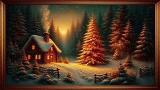Christmas Gold Frame TV Art 🎄 Gentle Soft Piano Ambience | Cozy Holiday Wallpaper Screensaver screenshot 2