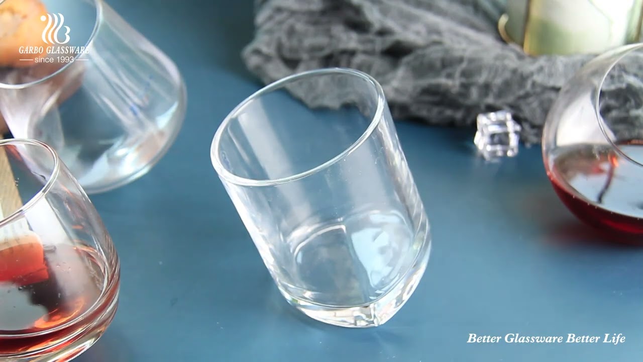 Elegante vaso de vidrio highball de 250 ml hecho a mano de alta gama con  revestimiento