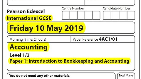 IGCSE Accounting May 2019 Paper 1 Q12