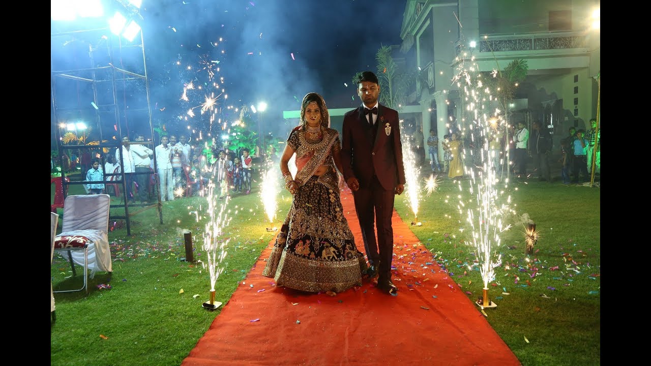 groom bride pyro entry