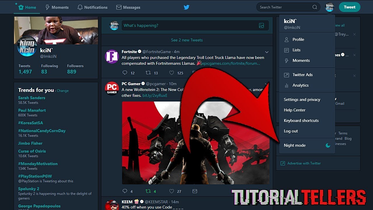 How To Make Your Twitter Theme Dark Night Mode Youtube How To Make Your Twitter Theme Dark Night Mode Youtube