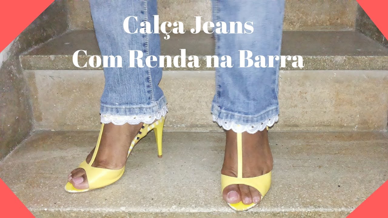 calça com renda na perna