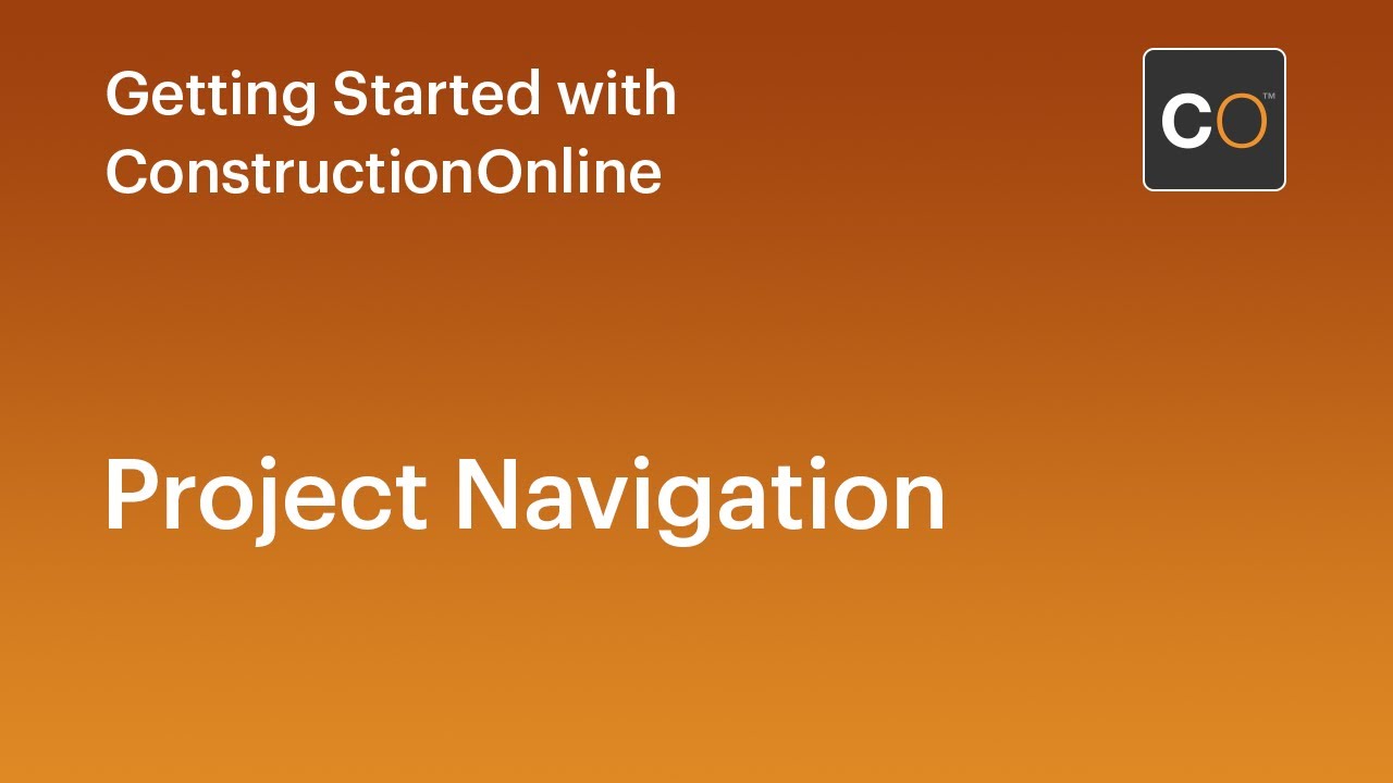 Project Navigation in ConstructionOnline - YouTube