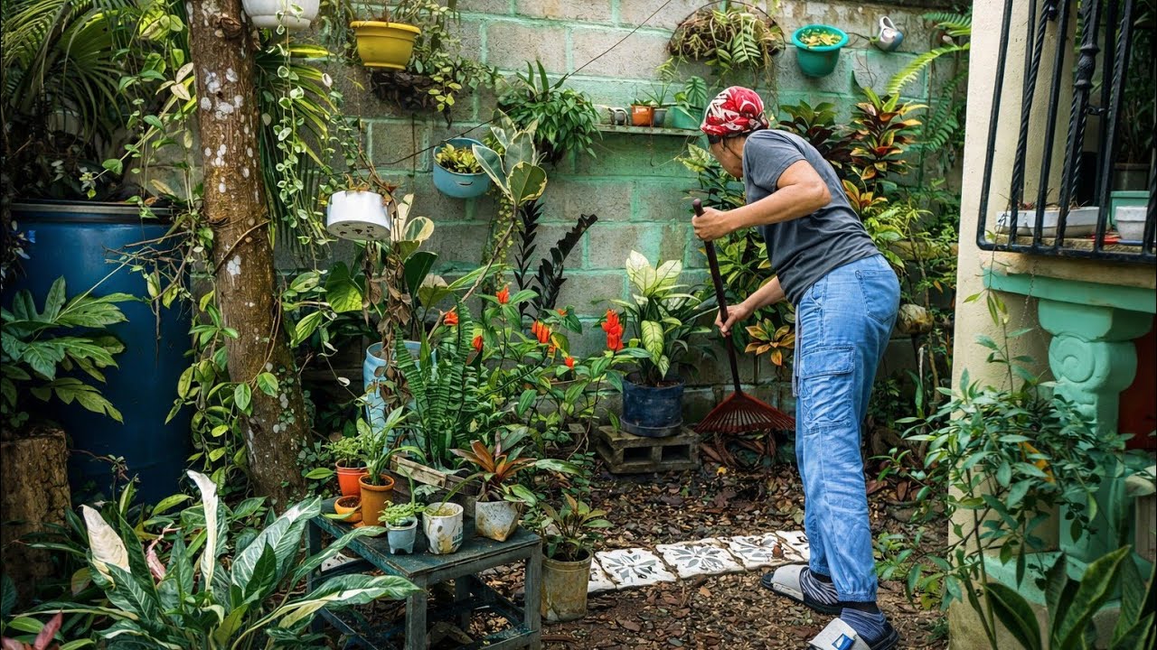Rutina de Jardinería 🌴 Transformando mi jardín con plantas tropicales | Organización y limpieza