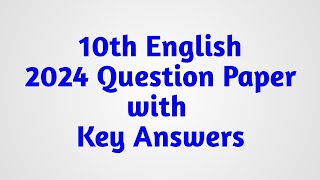 10th English 2024 Annual Examination Key Answers @pkzeal