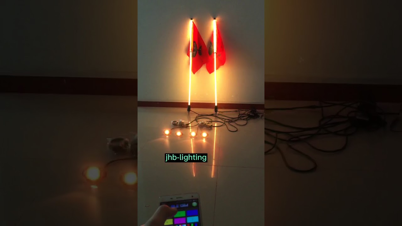 jhblighting RGB LED whips Lights + RGB Rock lights works together with bluetoothcontrol. YouTube