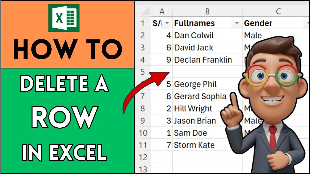 How to DELETE a Row in Excel | Excel Tutorials #excel - YouTube