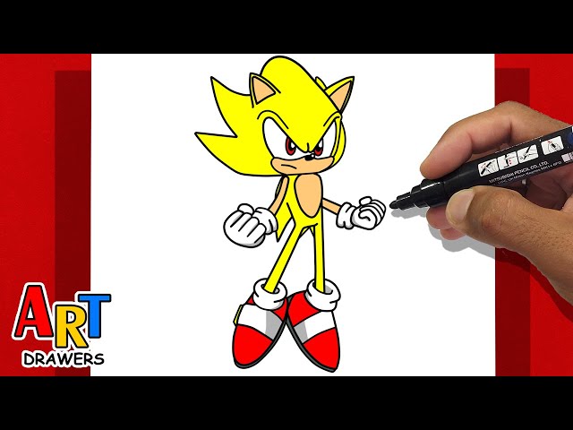 HOW TO DRAW SONIC SUPER SHADOW STEP BY STEP ⚡ 