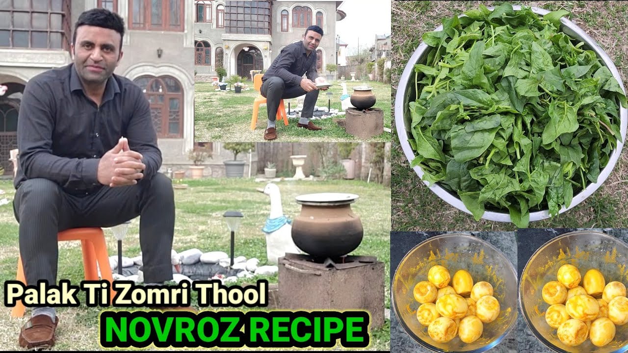 Palakh Ti Zomri Thool Okcheris Peth | Spinach & Fried Egg Recipe Kashmiri Desi Style