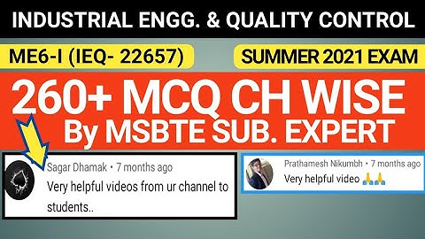 Industrial Engineering And Quality Control | IEQ 22657 MCQ MSBTE | Summer 2021 Exam | #shorts