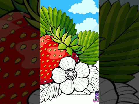 تلوين فراولة الوان تلوين فراولة ستروبري فريز رسم وردة فواكة اطفال