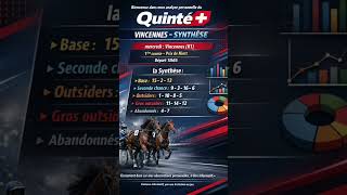 Pronostic Quinté+ Vincennes (R1) -6 Mai- Synthèse stratégique du jour
