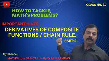 DERIVATIVES OF COMPOSITE FUNCTIONS//CHAIN RULE-PART-2 // maths from basics 4u #Composite Functions