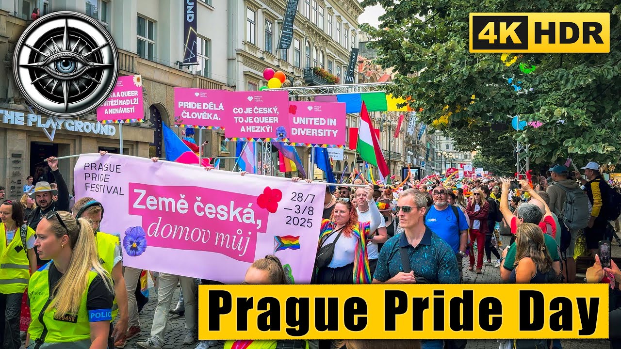 Prague Pride Parade 2025 | Colours of Freedom in the Heart of Europe 🇨🇿 | 4K HDR Walking Tour
