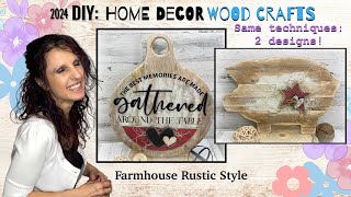 DIY Home Decor Wood Crafts | DIY Wood Crafts | DIY Farmhouse Rustic Home Decor Crafts 2024