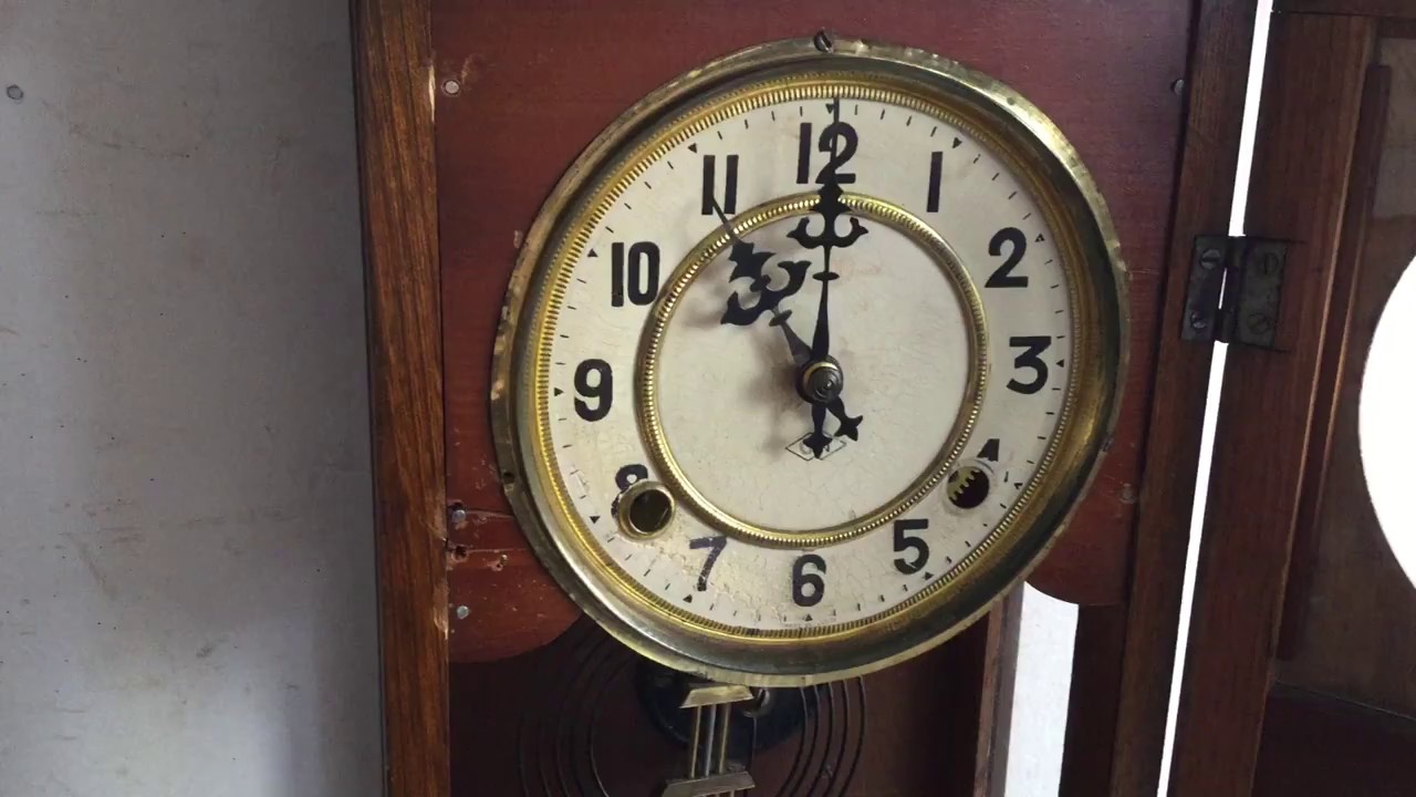 アンティーク 振り子時計/壁掛け/ウォールクロック/日本 B13 時刻を
