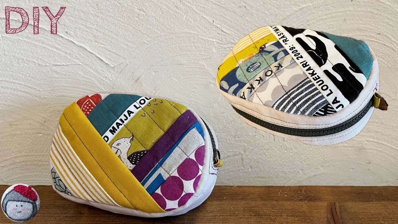 Zipper pouch made from scrap cloth [patchwork] - YouTube