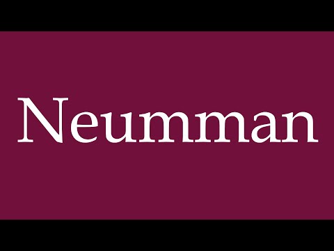 How To Pronounce Neumman Correctly In German 