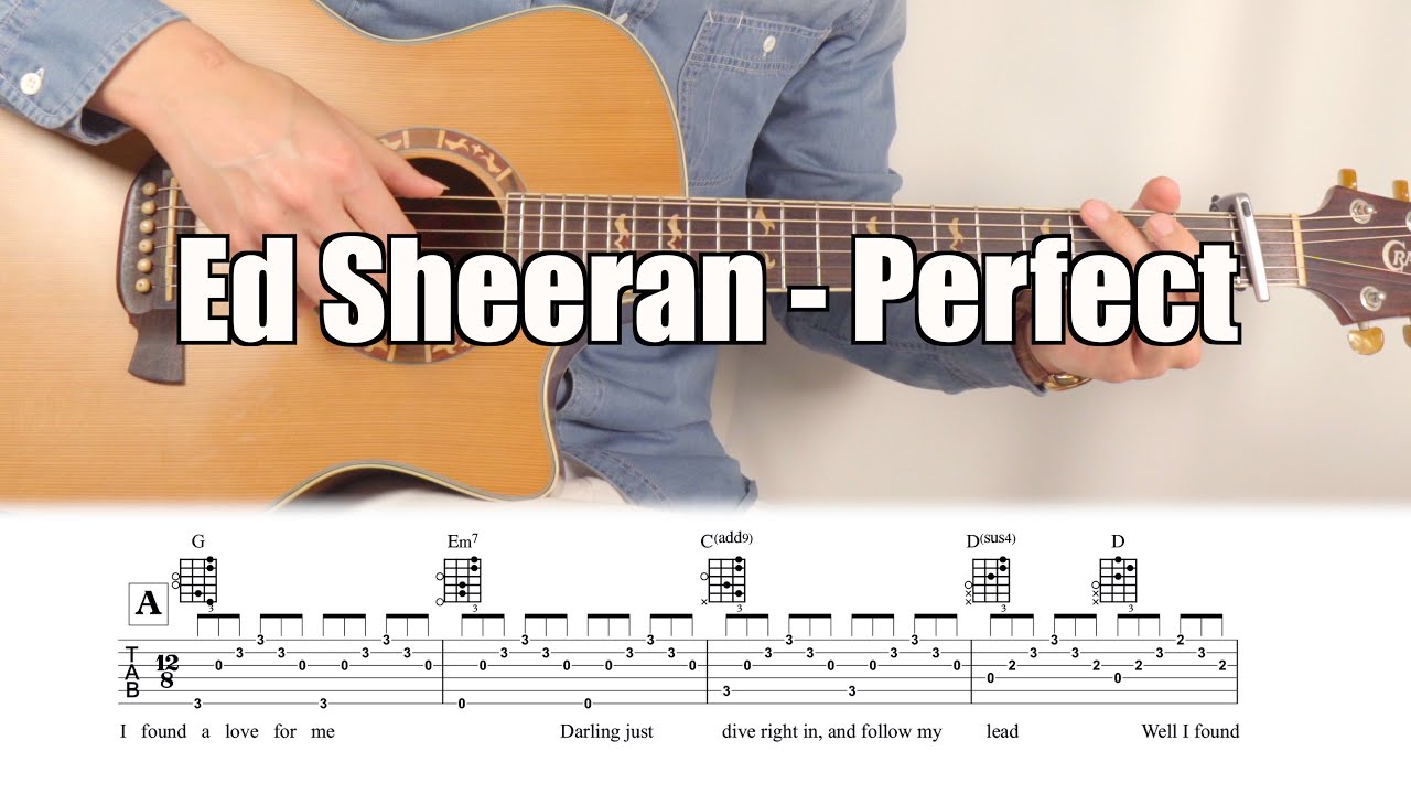 에드 시런 (Ed Sheeran) - Perfect Guitar Cover Lesson TAB Chord ...