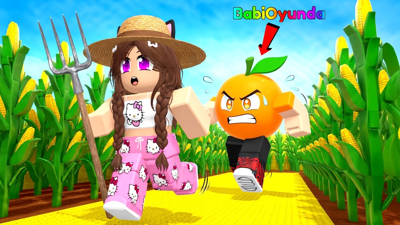 Roblox'ta Meyve Oldum ve Aybüke'yi kovaladım 😋