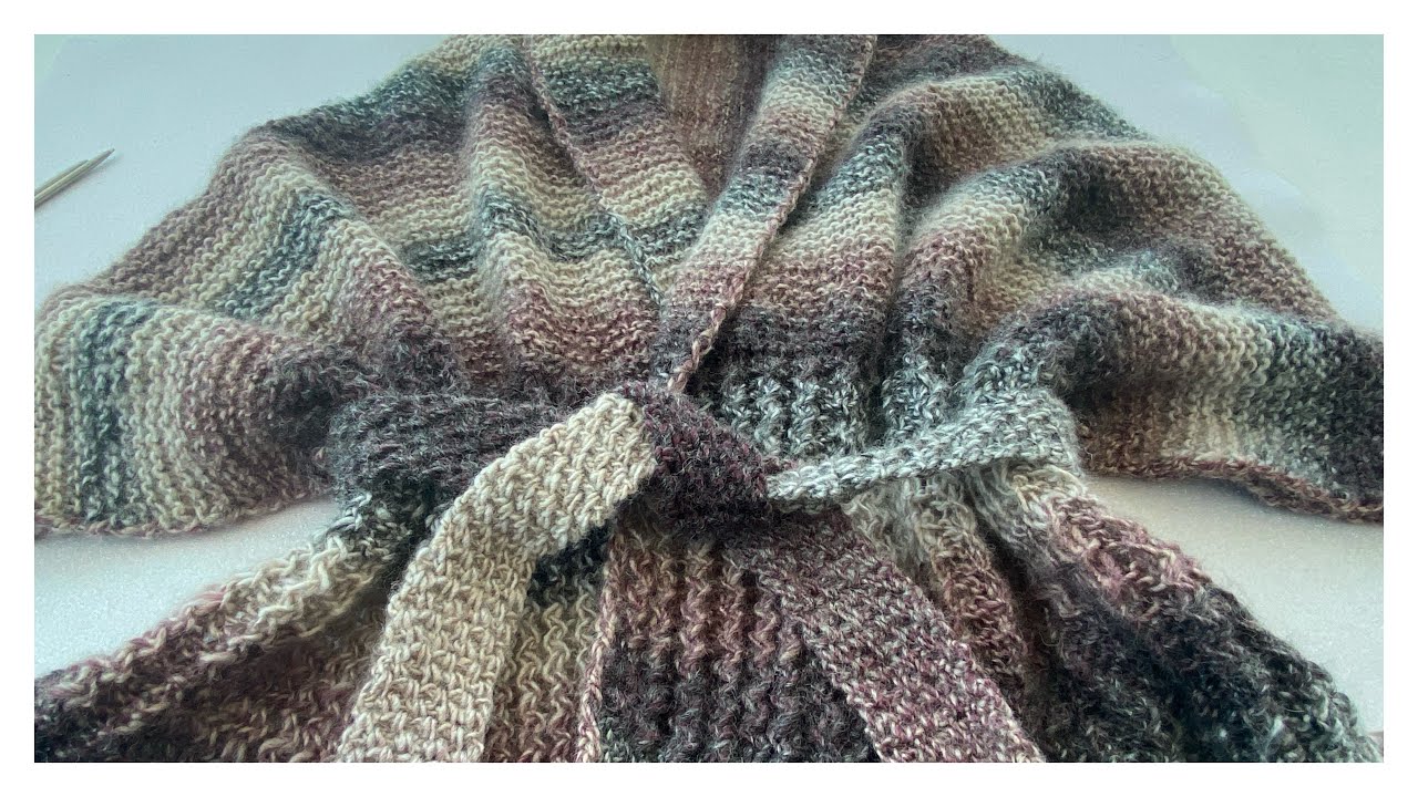 ÖRGÜ İKİ ŞİŞ KUŞAKLI ŞAL YELEK YAPIMI/Knitting belted shawl vest making ...
