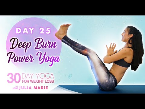 Power Yoga for Weight Loss 🔥 Deep Burn Workout, Total Body Strength | 30 Day Yoga Julia Marie Day 25