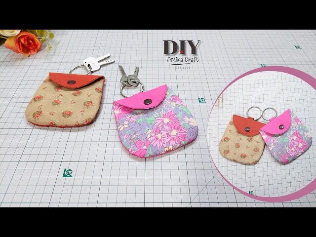 Coin Purse w/Key Ring - Sewing Themed - 4895126741533