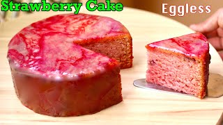 Simple and Easy Strawberry Cake | Eggless Strawberry Cake | Fresh Strawberry Cake Eggless