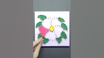 실로 꽃 스트링아트