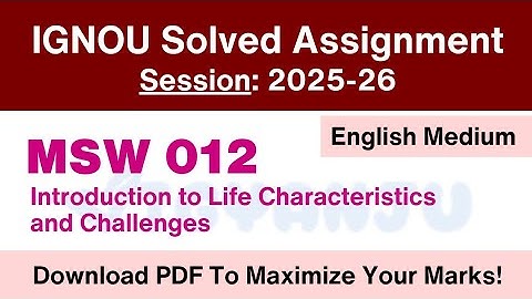 IGNOU MSW 012 Solved Assignment 2025-26 Pdf Download | IGNOU MSWC Solved Assignment 2025-26