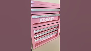 The pink Kobalt Portable Mini tool box with matching base.