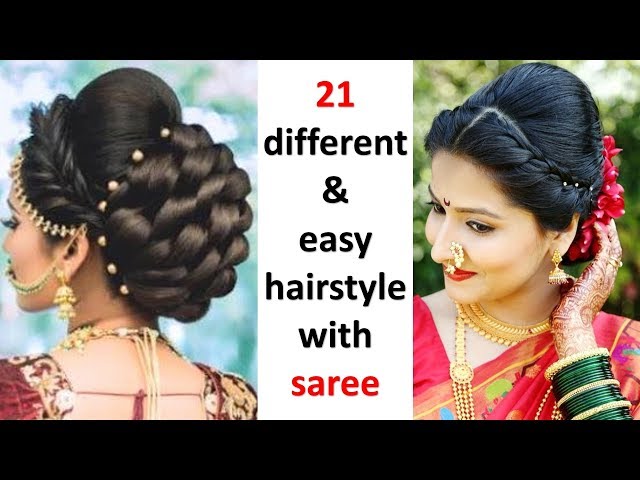 dhoti saree hairstyle/ brahmani saree draping and hairstyle #navari  #navarisaree #kashtasaree #messy - YouTube