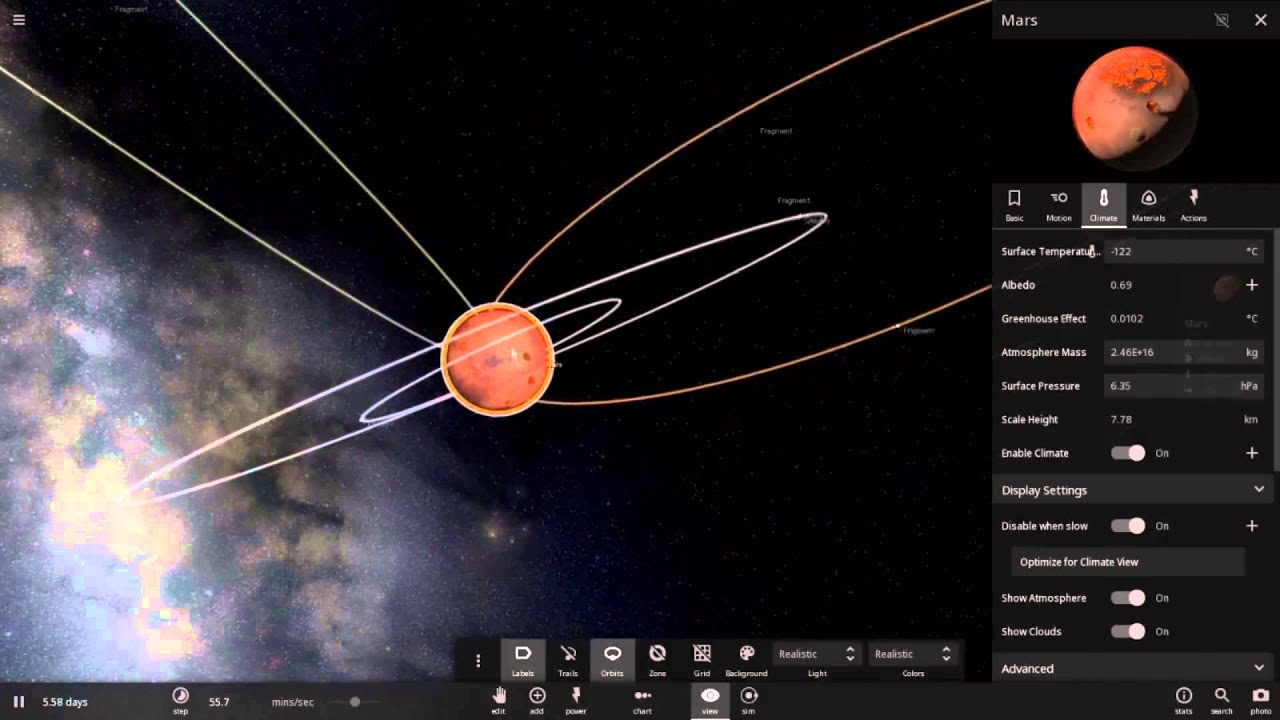 Universe Sandbox 2 - Experiment 3 - Smashing Ceres into Mars - YouTube