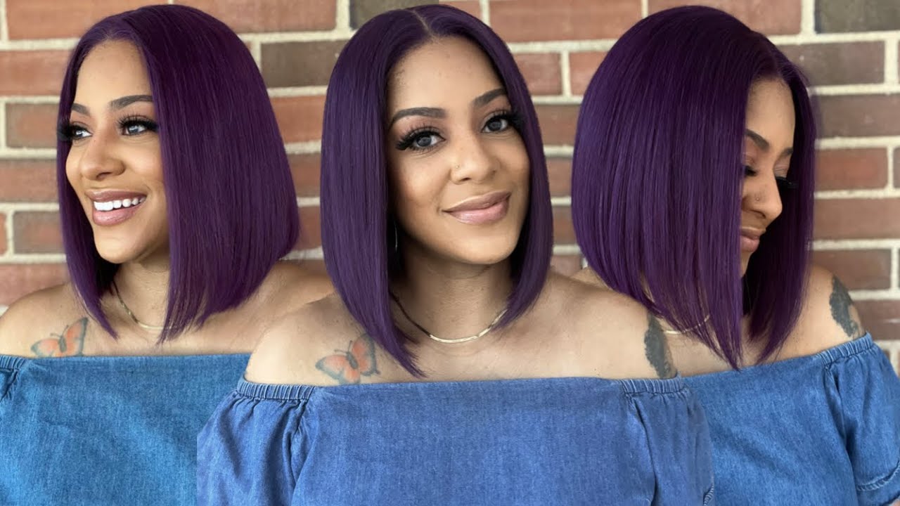 Purple Bob ? Vibrant violet waves that turn heads. A textured bob with  main image 2