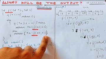 Gate 2010 What will be the output | Recursion program in c