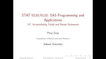 SAS - 2F - Accumulating Totals and Retain Statement