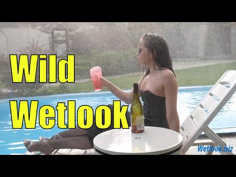 Wetlook girl in dress | Wetlook girl in tights and heels in pool | Wetlook wet hair