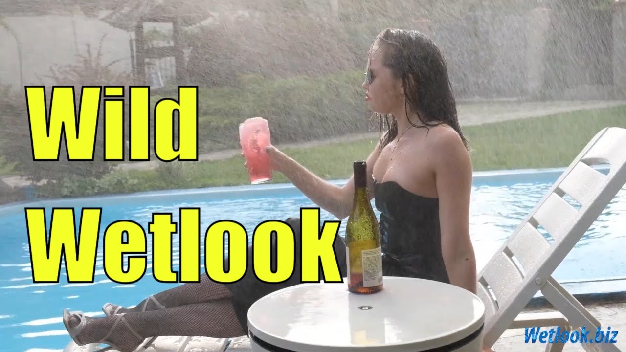 ⁣Wetlook girl in dress | Wetlook girl in tights and heels in pool | Wetlook wet hair